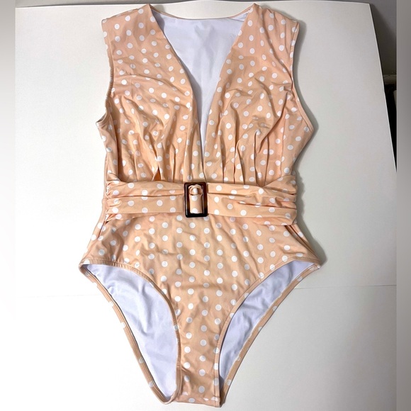 Sports Illustrated Polka Dot One Piece Swimsuit Women’s Size Large NWT